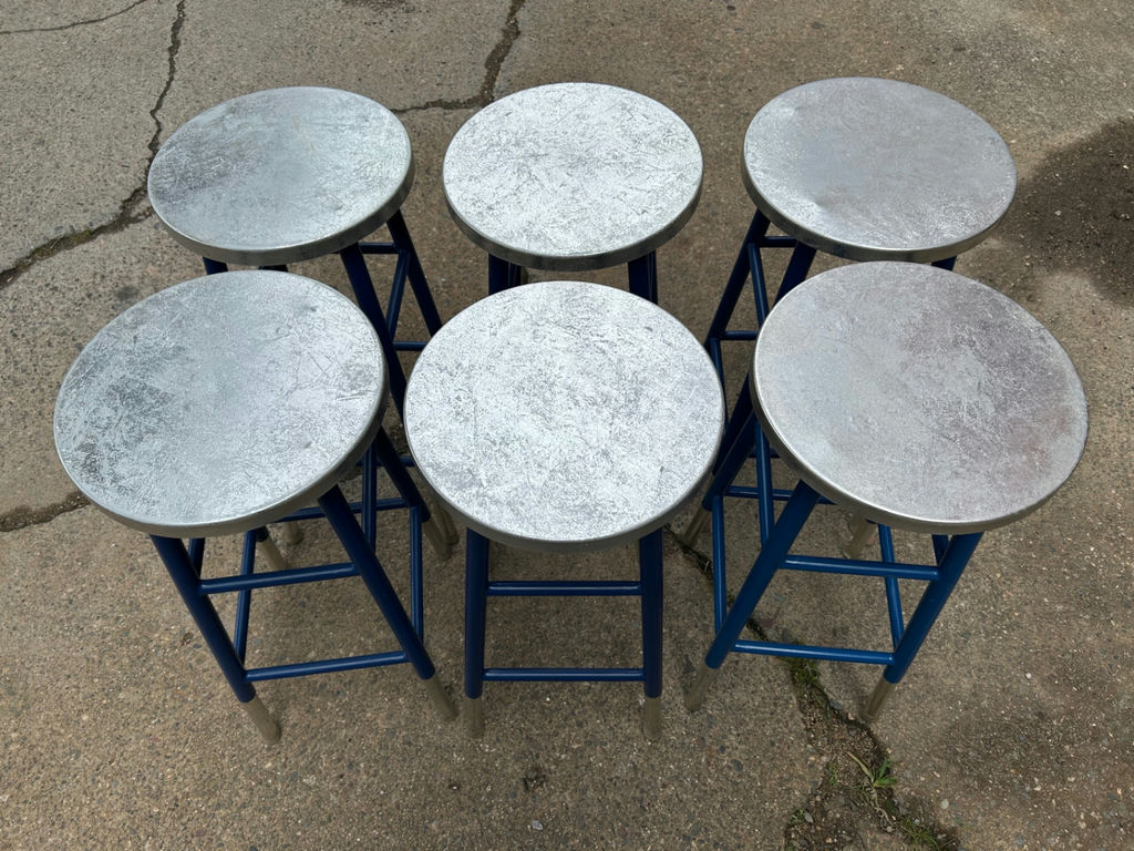 Safavieh Blue-Silver Metal Counter/Bar Stools 6 - image 2 of 9