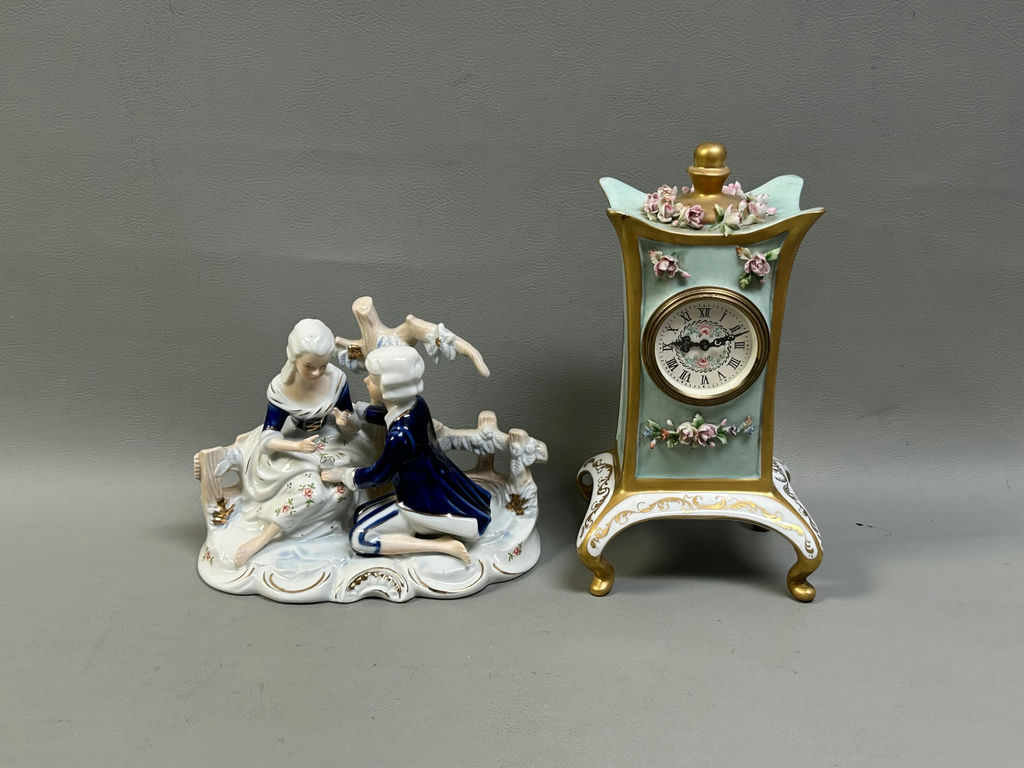 Boudoir Clock and Porcelain Figures - image 2 of 12