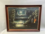 Primitive Moonlight Landscape Oil on Canvas  - thumbnail 1 of 7