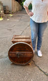 Antique "New Style" White Cedar Butter Churn - thumbnail 2 of 9