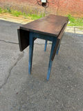 Vintage Drop Leaf Dining Table with Old Blue Paint - thumbnail 4 of 8
