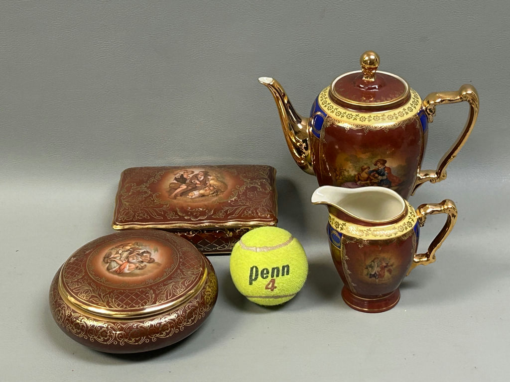 German Dresser Boxes, Teapot and Creamer - image 10 of 10