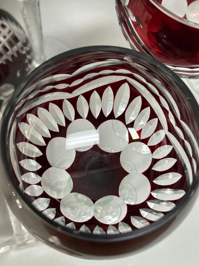 Vintage Romanian Cut Crystal Stem Goblets - image 8 of 10