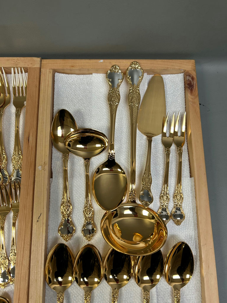 German BMF Mann Im Mond Gold Wash Flatware  - image 6 of 15