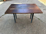 Vintage Drop Leaf Dining Table with Old Blue Paint - thumbnail 3 of 8