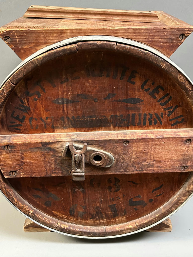 Antique "New Style" White Cedar Butter Churn - image 3 of 9