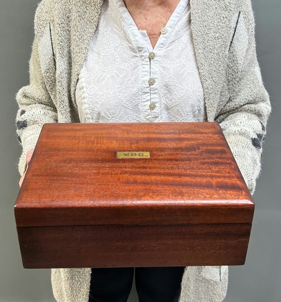 Antique Humidor Box with Milk Glass Lining  - image 3 of 7