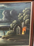 Primitive Moonlight Landscape Oil on Canvas  - thumbnail 6 of 7