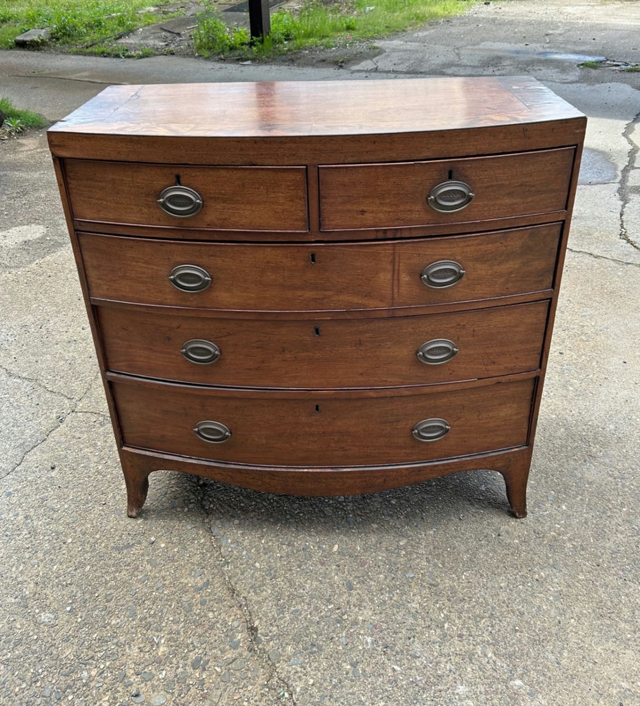 Antique Bow Front Serpentine Chest of Drawers  - image 2 of 10