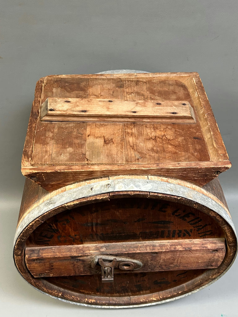 Antique "New Style" White Cedar Butter Churn - image 4 of 9
