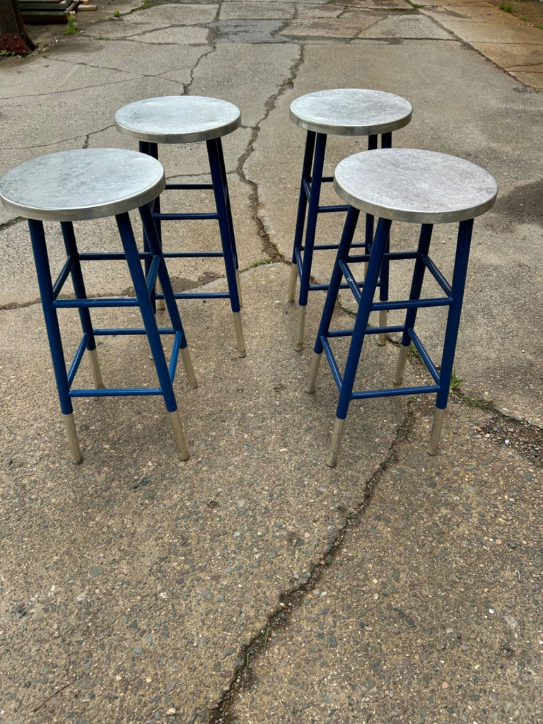  Safavieh Blue-Silver Metal Counter/Bar Stools 4 - image 3 of 8