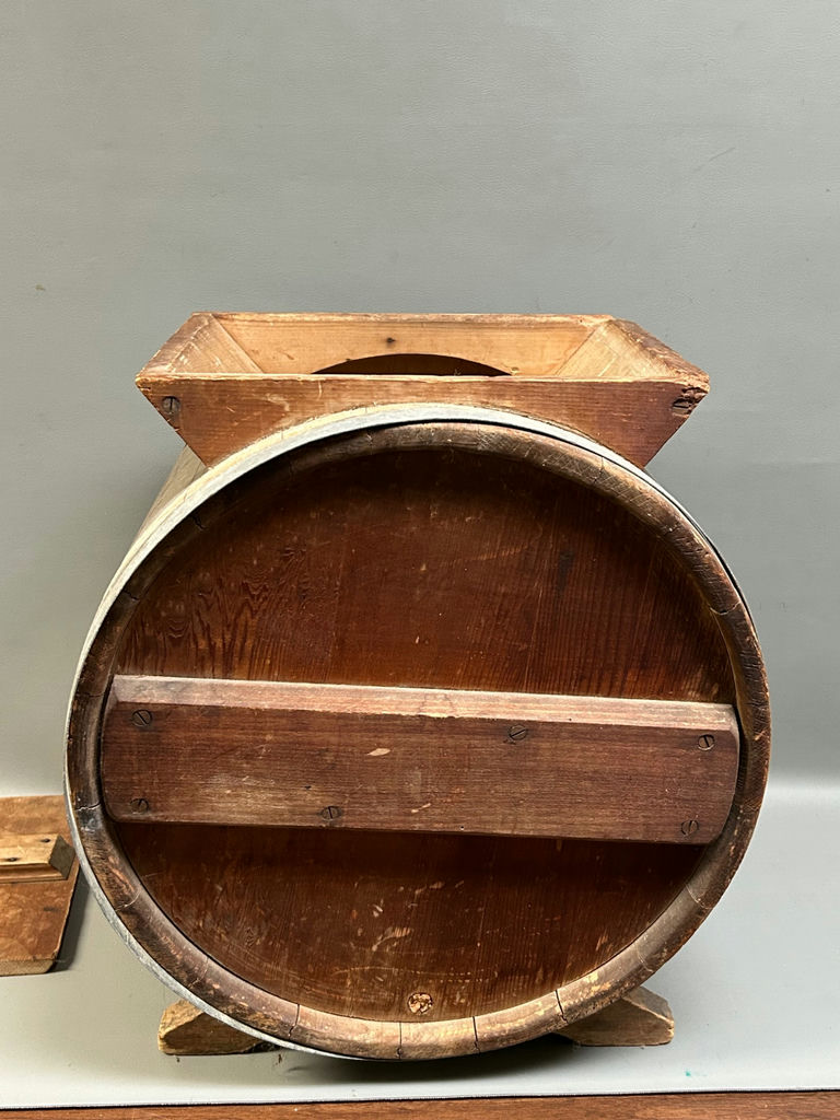 Antique "New Style" White Cedar Butter Churn - image 8 of 9