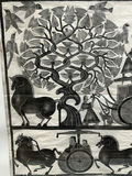 Oriental Temple Rubbing Ink on Paper - thumbnail 2 of 6