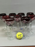 Vintage Romanian Cut Crystal Stem Goblets - thumbnail 5 of 10