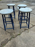  Safavieh Blue-Silver Metal Counter/Bar Stools 4 - thumbnail 7 of 8