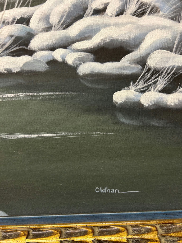 Melting Snow River Landscape Oil on Canvas - image 3 of 6