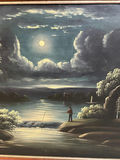 Primitive Moonlight Landscape Oil on Canvas - thumbnail 5 of 7