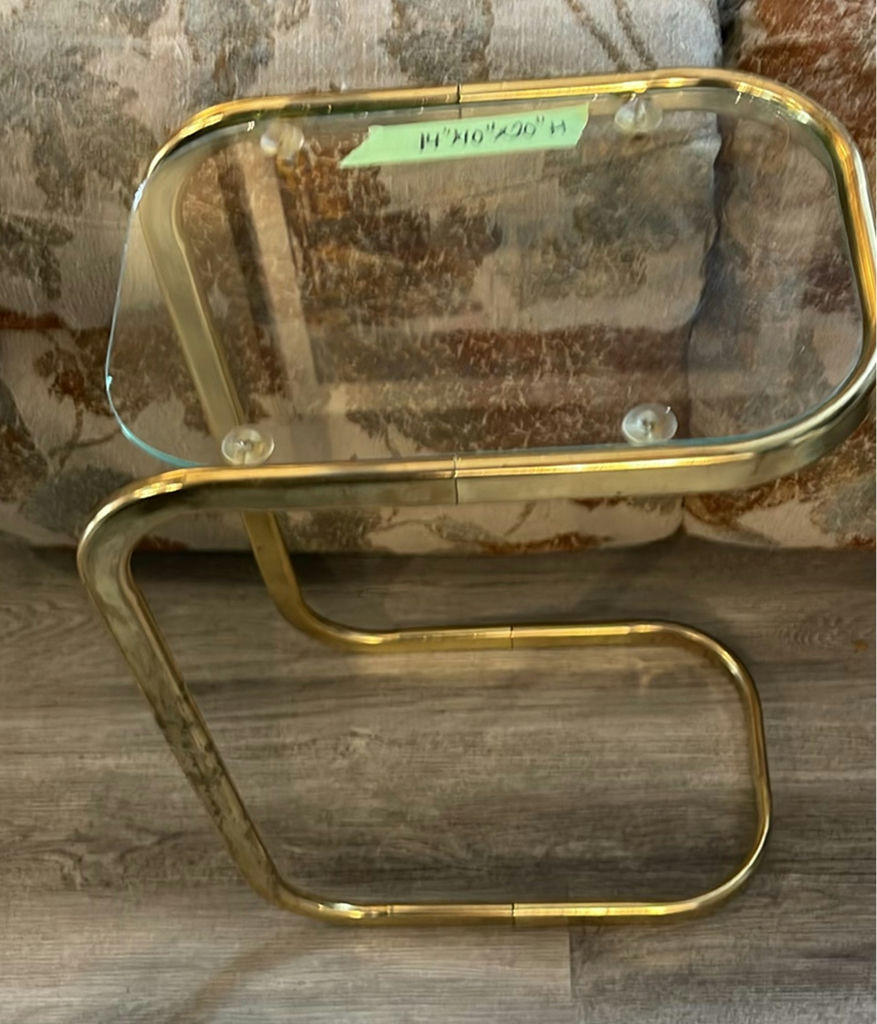 Brass and Glass Table - image 1 of 4