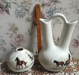 2 pcs Vintage Native American Cedar Mesa Signature Pottery - thumbnail 1 of 5