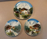 3 Western Germany Majolica Relief 3D Wall Plates - thumbnail 1 of 4