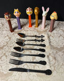 6 Vtg Pez Dispensers plus Child’s Dinnerware  - thumbnail 1 of 5