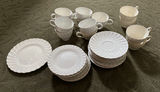 Lot of Vintage White Chos, Saucers, Plates - thumbnail 1 of 2