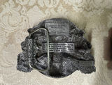 Two metal belt buckles with embossed designs - thumbnail 2 of 3