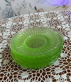 6 Vintage Uranium Glass Dessert Plates - thumbnail 3 of 3