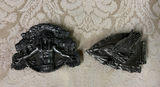 Two metal belt buckles with embossed designs - thumbnail 1 of 3