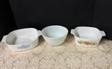 Vintage Pyrex Bowl and 2 pcs Corning Ware - thumbnail 1 of 5