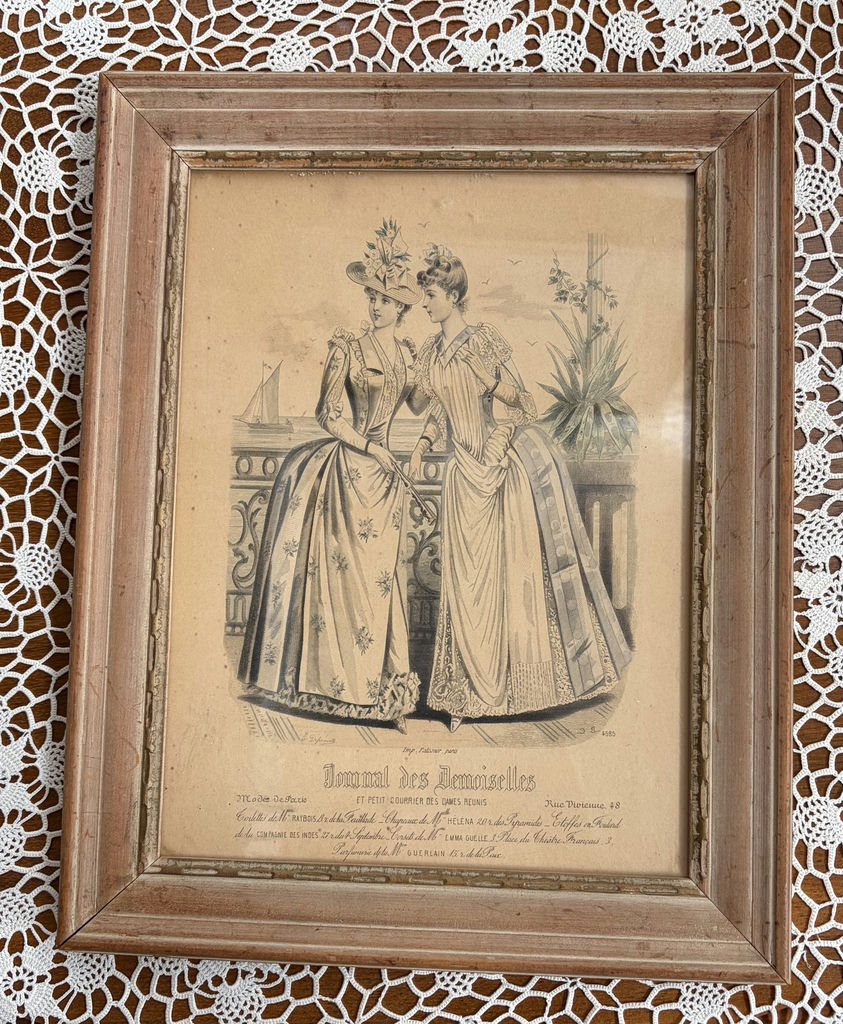 Antique Framed Fashion Plate - image 1 of 2
