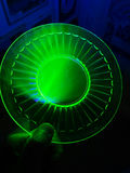 6 Vintage Uranium Glass Dessert Plates - thumbnail 1 of 3