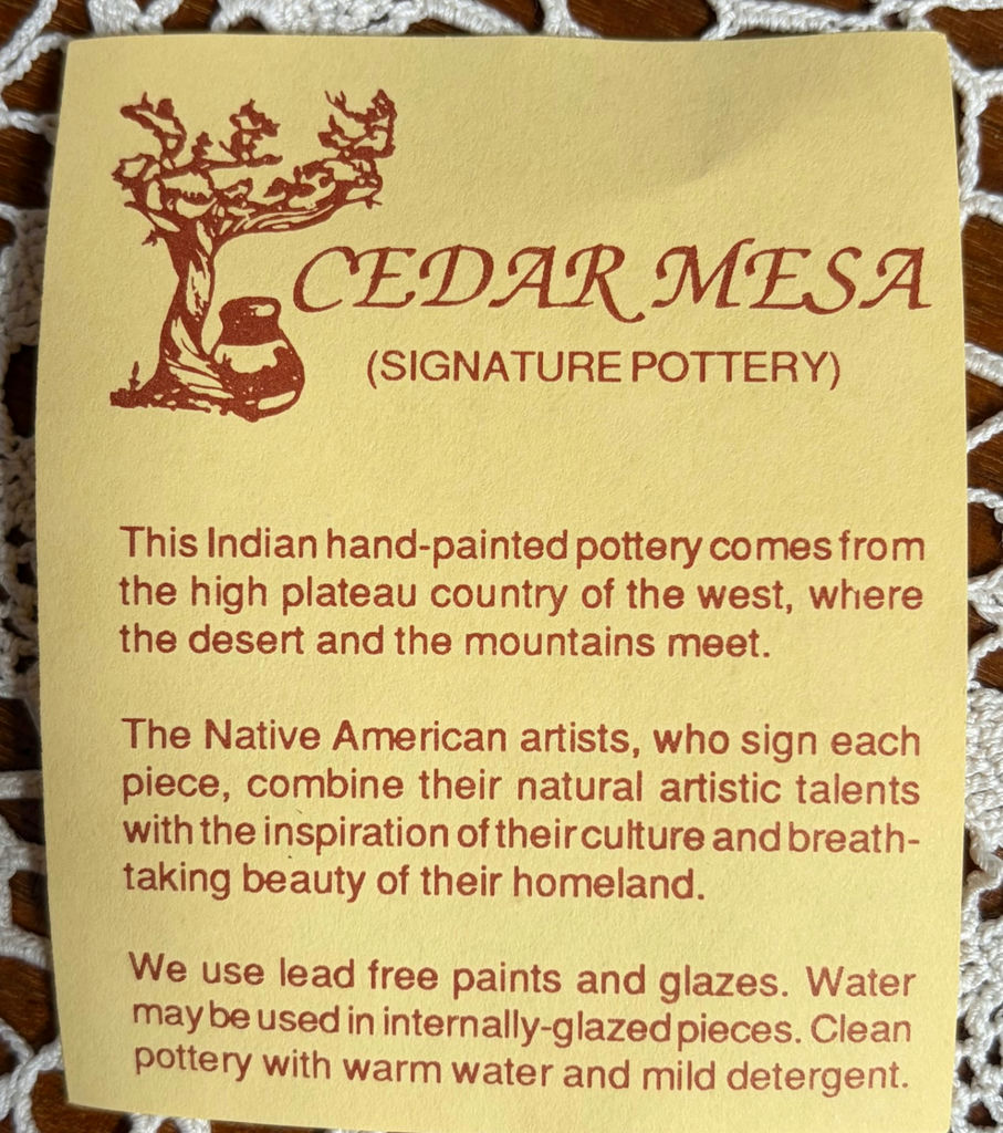 2 pcs Vintage Native American Cedar Mesa Signature Pottery - image 5 of 5
