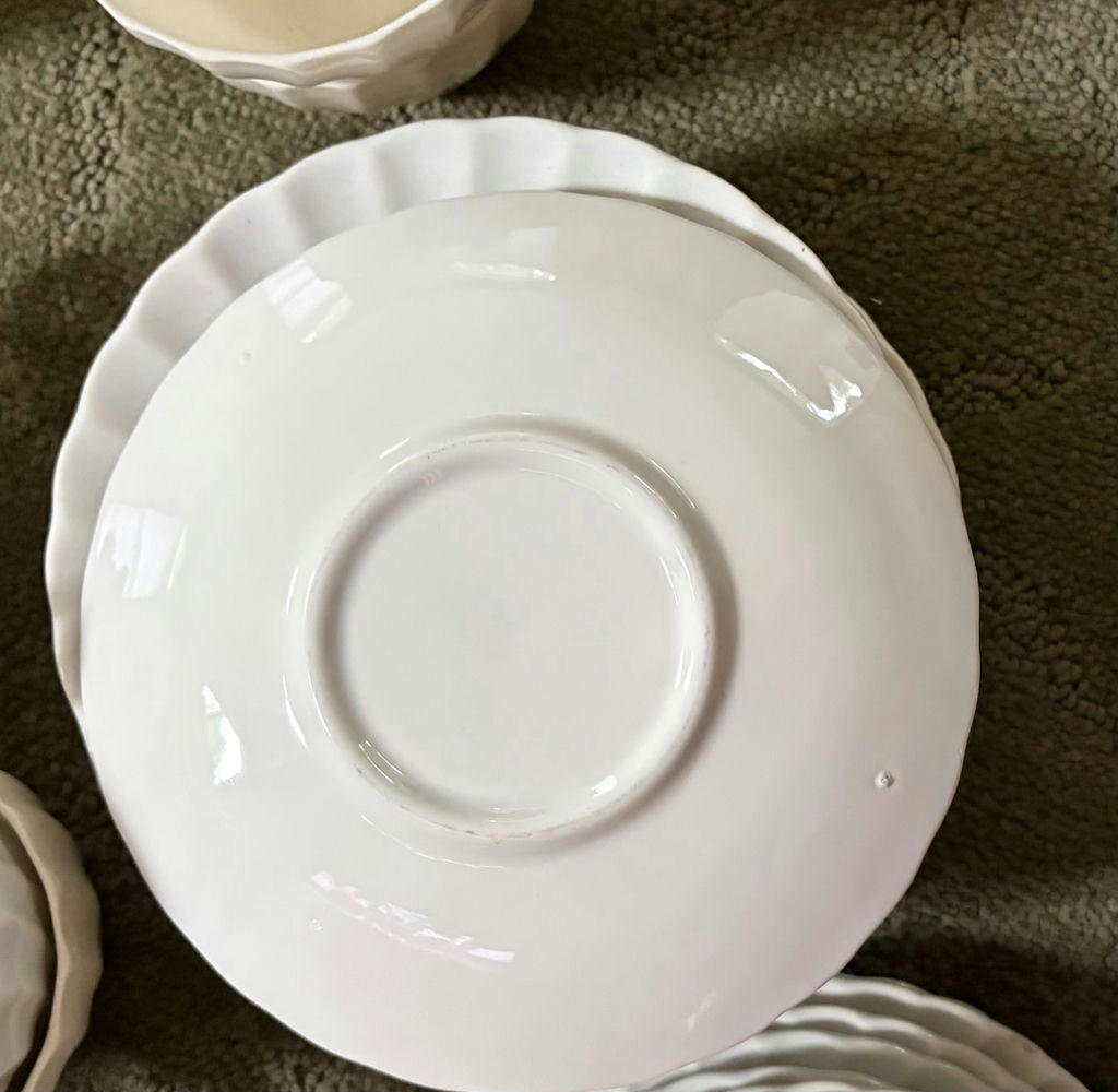 Lot of Vintage White Chos, Saucers, Plates - image 2 of 2