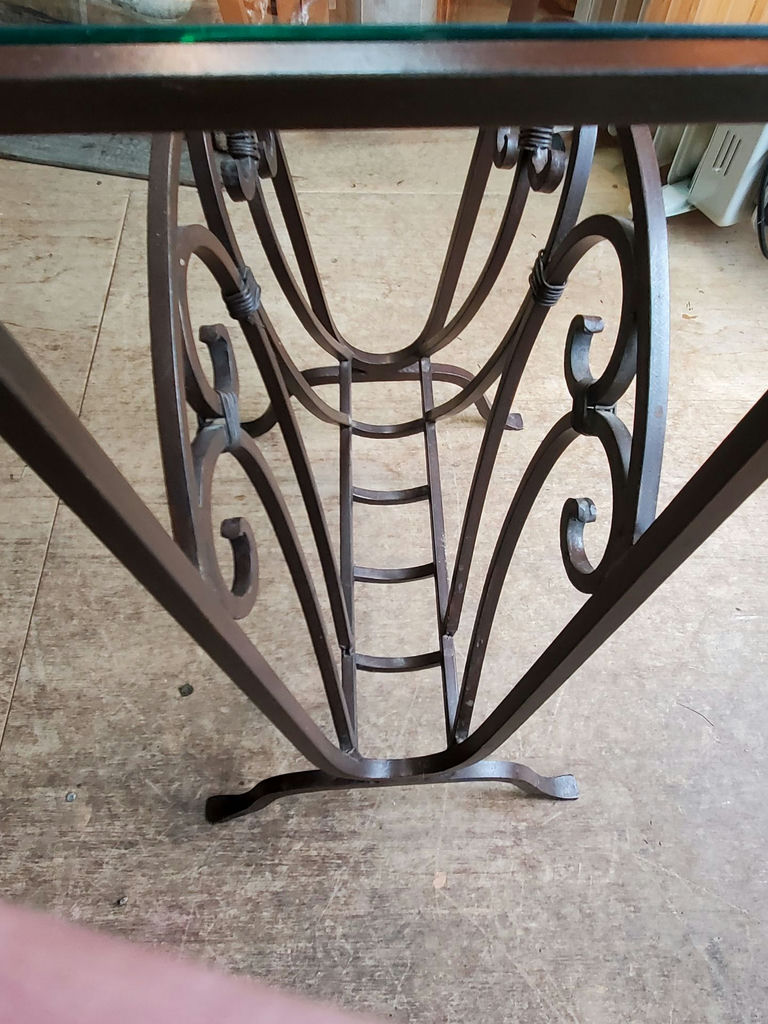 Small Wrought Iron Table With Glass Top. - image 8 of 8