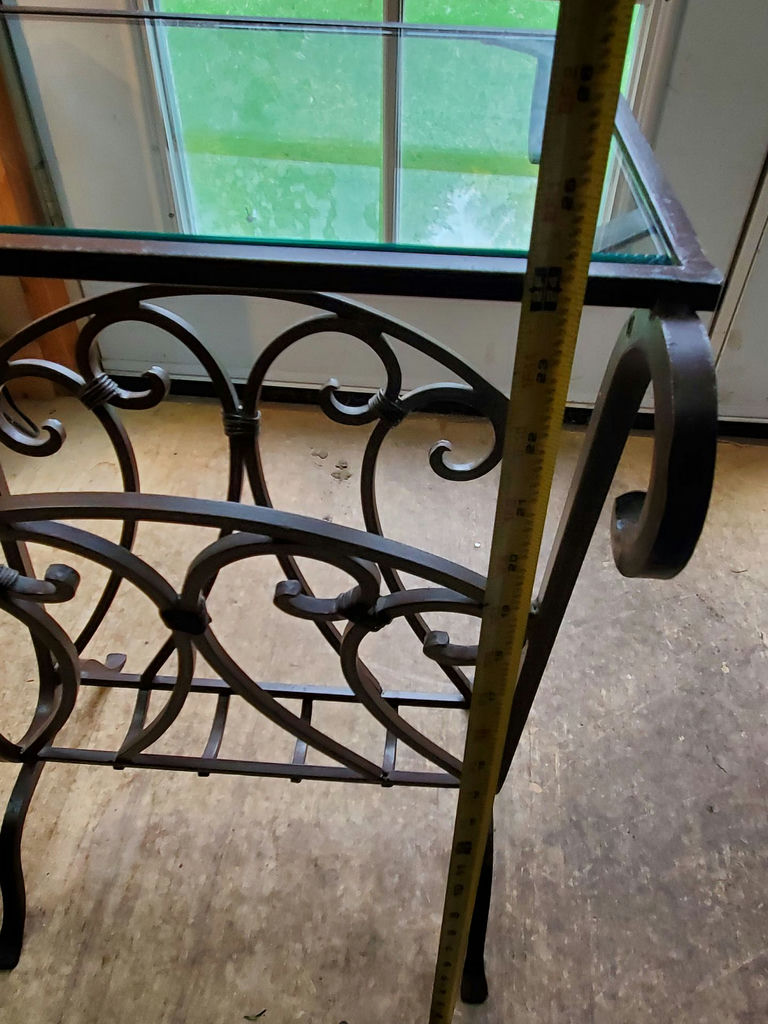 Small Wrought Iron Table With Glass Top. - image 7 of 8