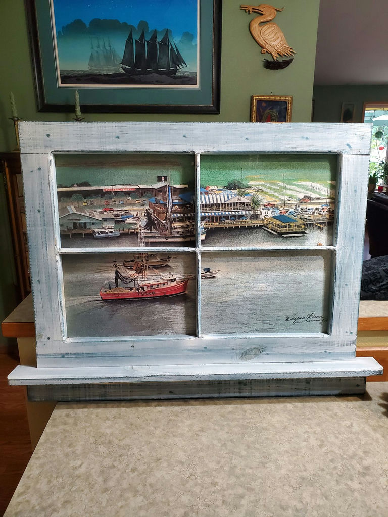 Rustic Window Frame Coastal Wall Art - image 1 of 9