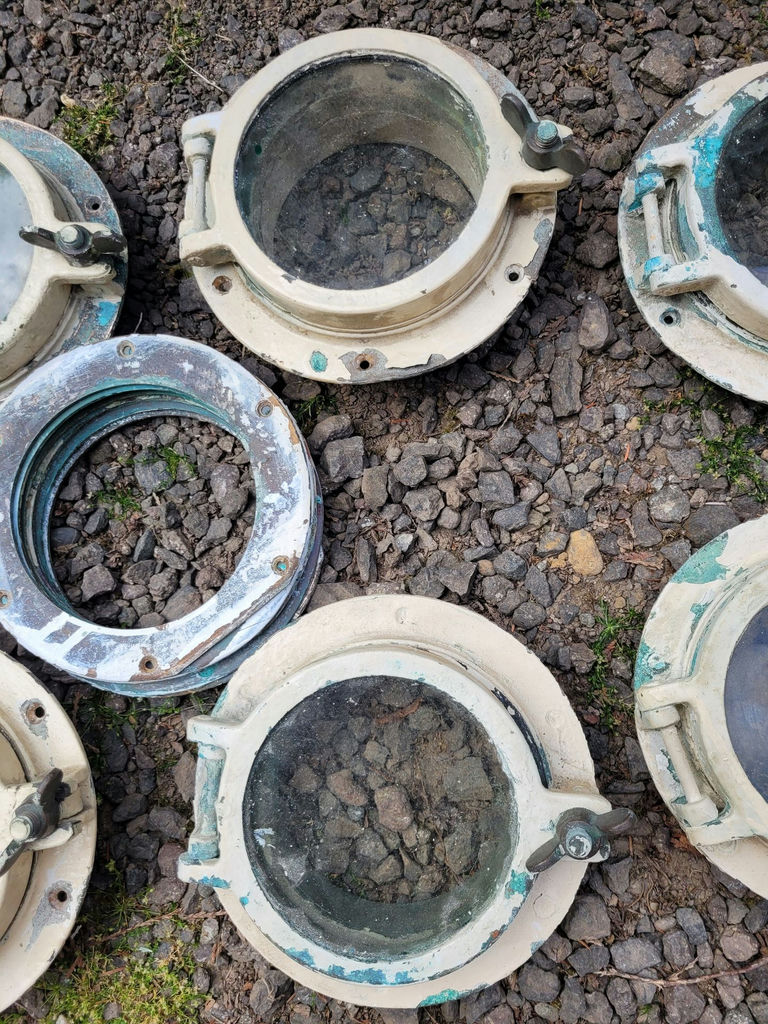 Six Bronze Antique Porthole Windows. - image 3 of 9