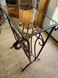 Small Wrought Iron Table With Glass Top. - thumbnail 2 of 8