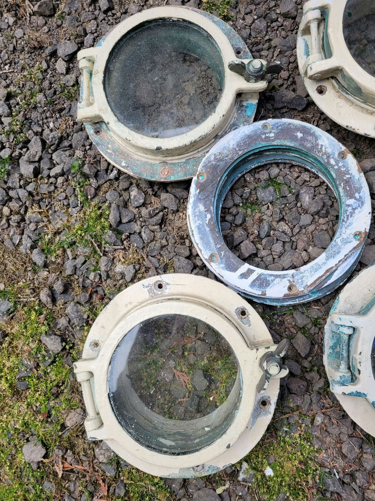 Six Bronze Antique Porthole Windows. - image 2 of 9
