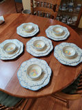 Set of Crown Dlucal Floral Dinner And Salad Plates With Bowls - thumbnail 1 of 8