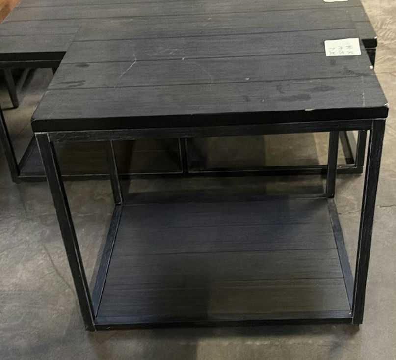 Set of Black Wood and Metal Side Tables - image 2 of 8