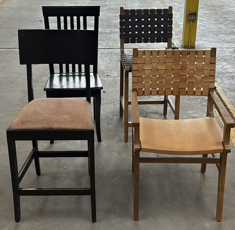 Two Wooden Chairs and One Bar Stool - image 1 of 12