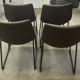 Set of Four Brown Upholstered Dining Chairs - thumbnail 4 of 5