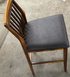 Wooden Bar Stool with Cushioned Seat - thumbnail 3 of 5