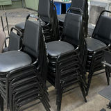 Stackable Black Padded Chairs- 38 total  - thumbnail 3 of 4