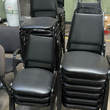 Stackable Black Padded Chairs- 38 total - thumbnail 2 of 4