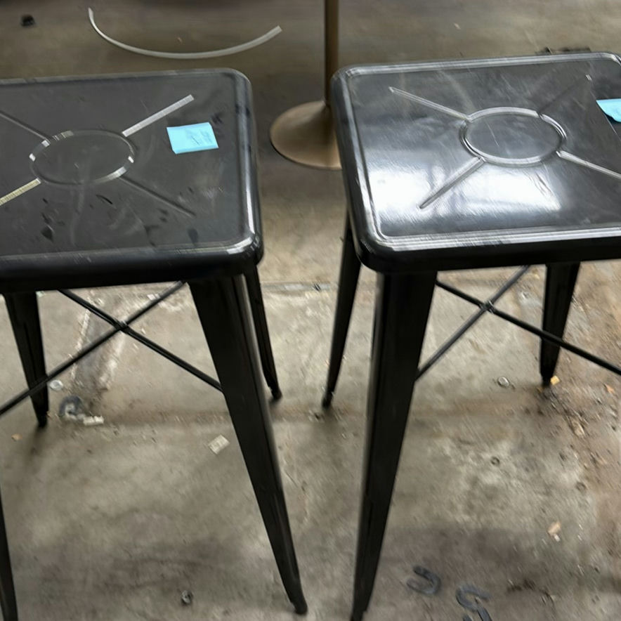 Pair of Black Metal Bar Stools - image 1 of 5
