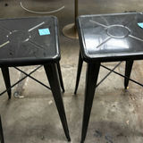 Pair of Black Metal Bar Stools - thumbnail 1 of 5