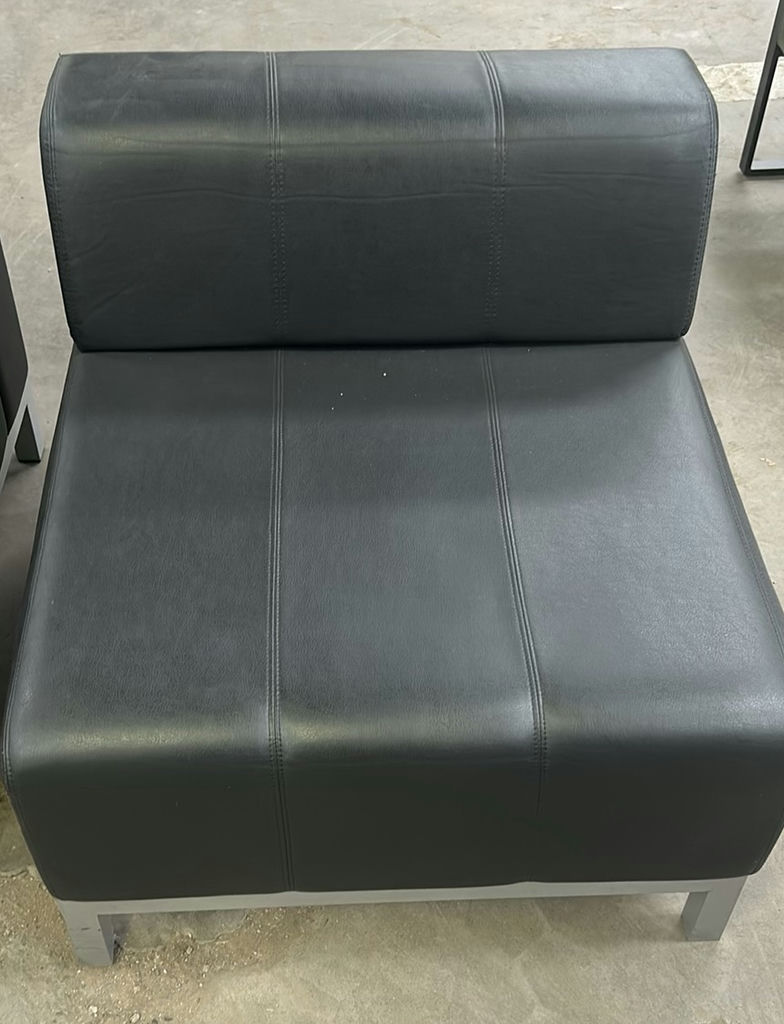 Two Black Armless Lounge Chairs - image 4 of 5